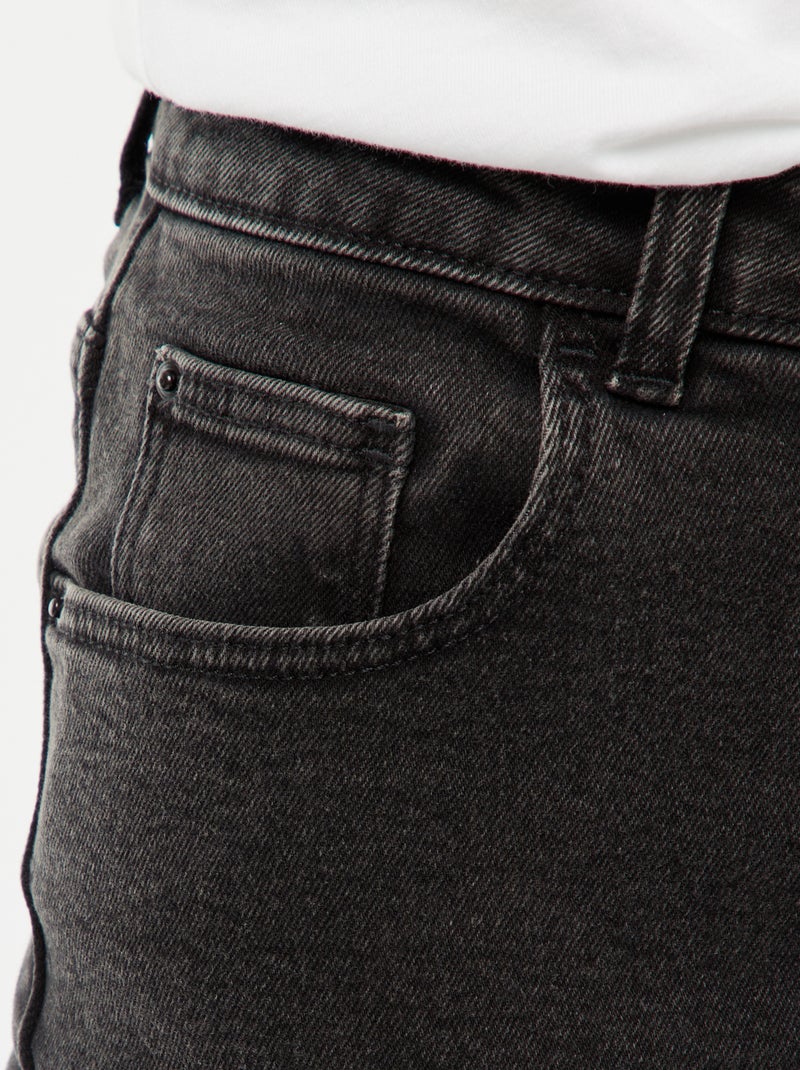 Calças de ganga com corte mom - L32 Preto - Kiabi