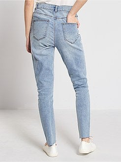 Calças de ganga com efeito deslavado skinny com cintura subida - Kiabi