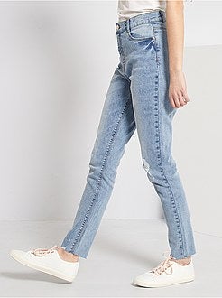 Calças de ganga com efeito deslavado skinny com cintura subida - Kiabi