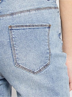 Calças de ganga com efeito deslavado skinny com cintura subida - Kiabi