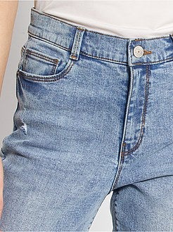 Calças de ganga com efeito deslavado skinny com cintura subida - Kiabi