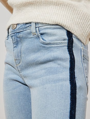 Menina 3-12 anos - Calças de ganga com faixas - Kiabi