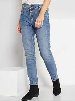 Calças de ganga com recorte western - Kiabi