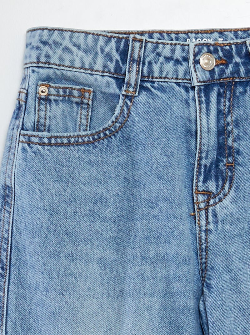 Calças de ganga corte baggy AZUL - Kiabi