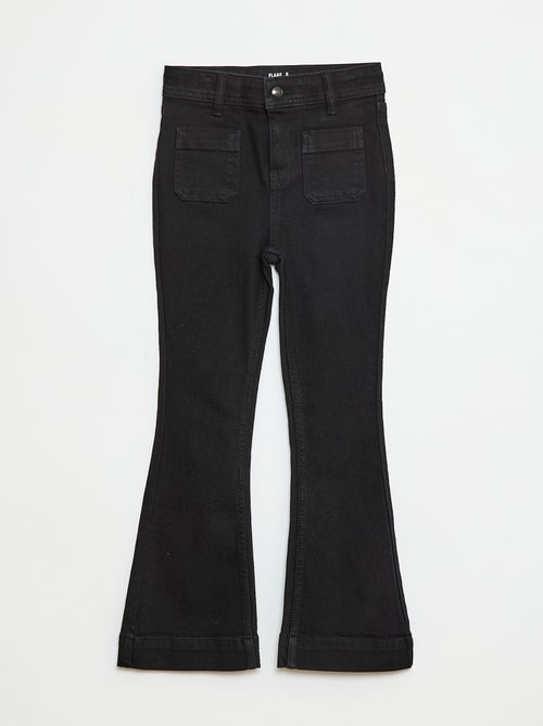 Calças de ganga corte flare/bootcut com bolsos de chapa - Kiabi
