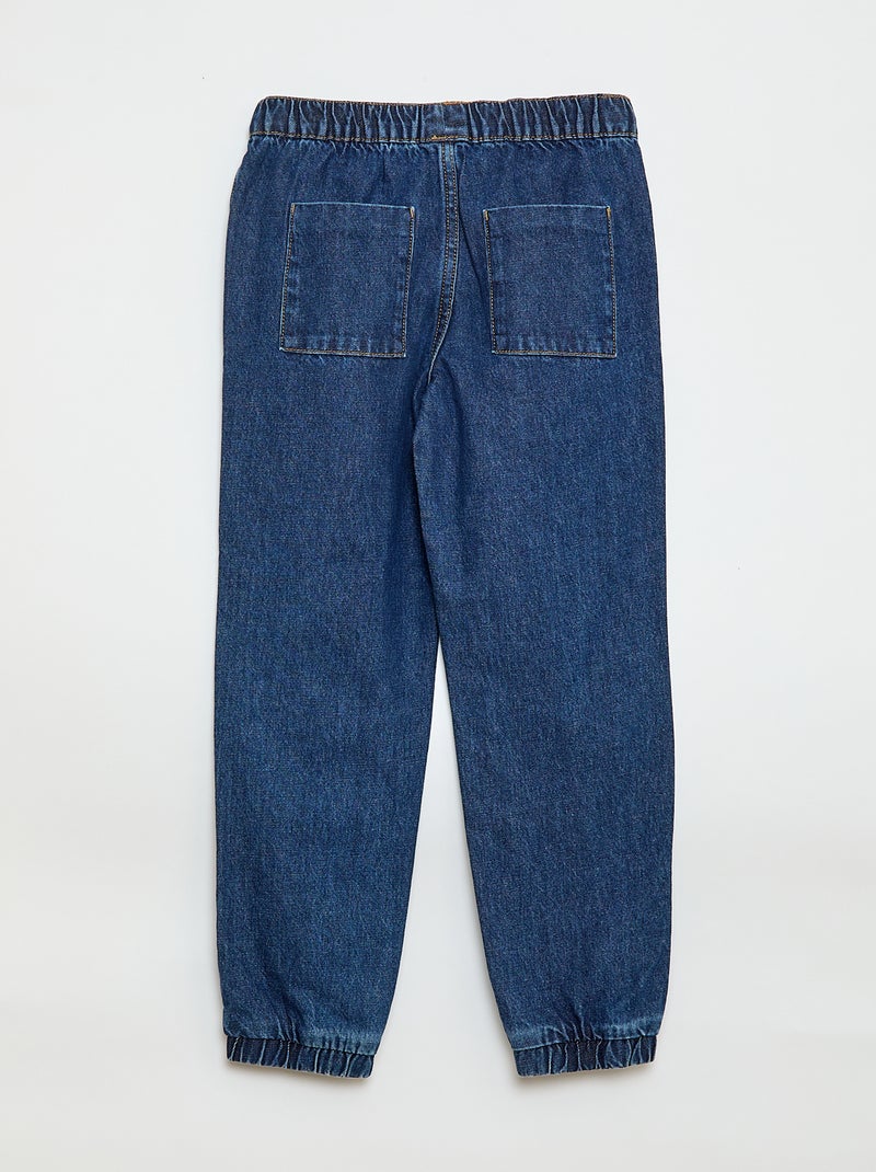 Calças de ganga corte jogger Azul - Kiabi