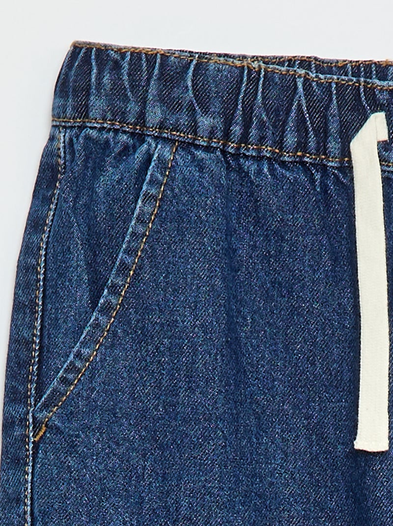 Calças de ganga corte jogger Azul - Kiabi