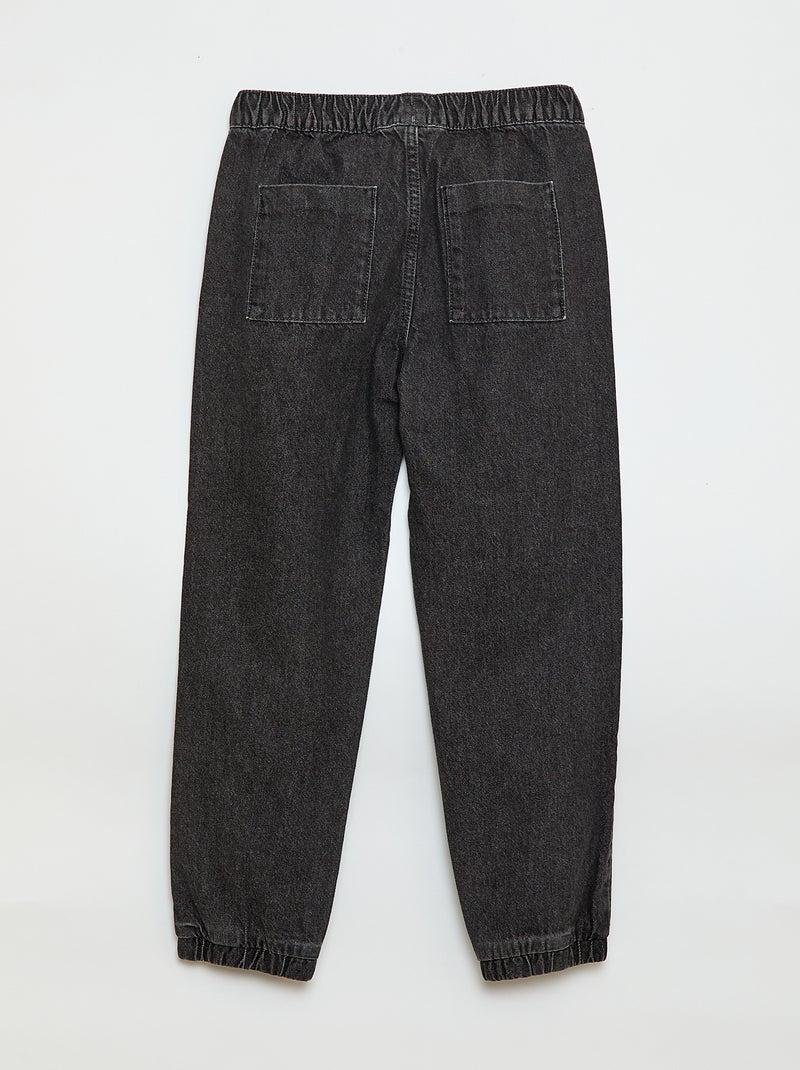 Calças de ganga corte jogger Cinza - Kiabi