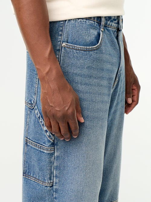 Calças de ganga corte largo / Loose fit com 5 bolsos - Kiabi