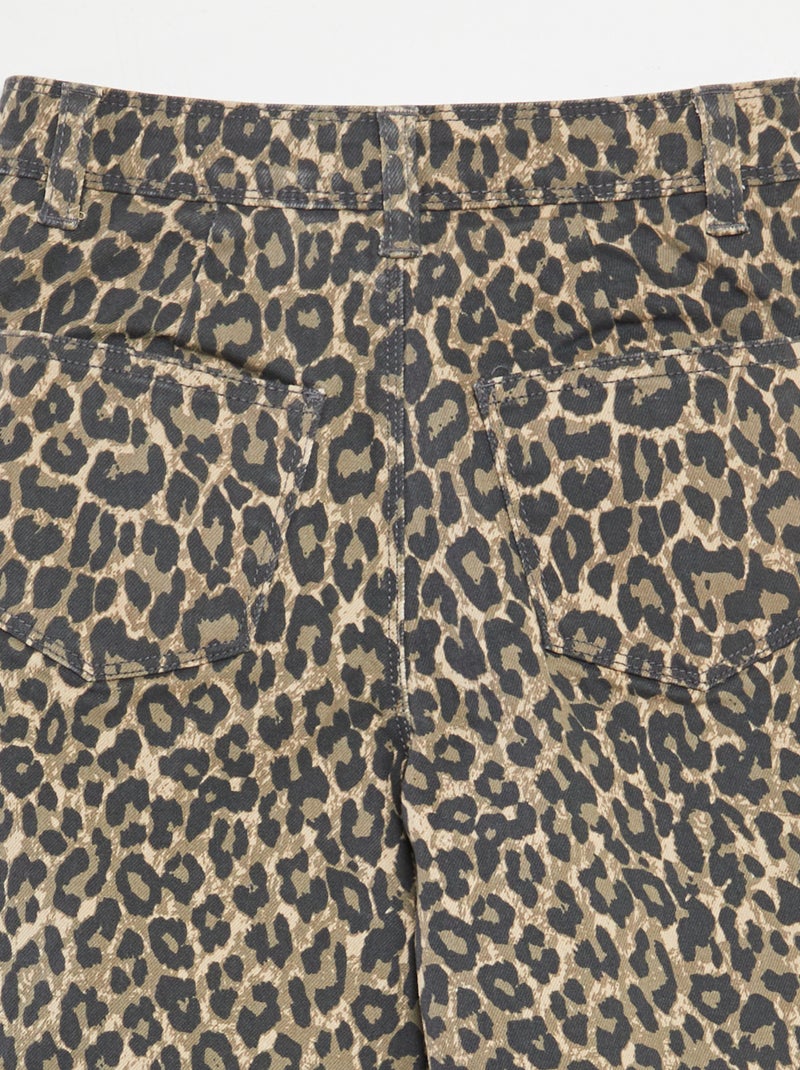 Calças de ganga corte largo / wide-leg BEGE - Kiabi