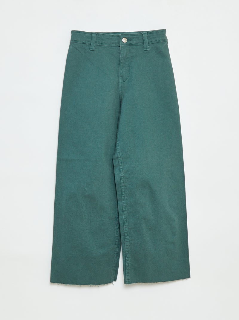 Calças de ganga corte largo / wide-leg Verde - Kiabi