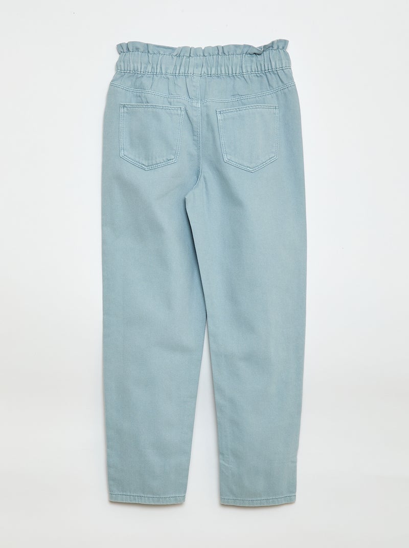 Calças de ganga corte mom com padrão Azul - Kiabi