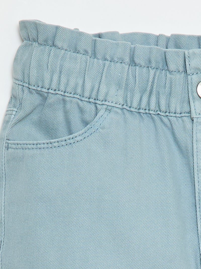 Calças de ganga corte mom com padrão Azul - Kiabi