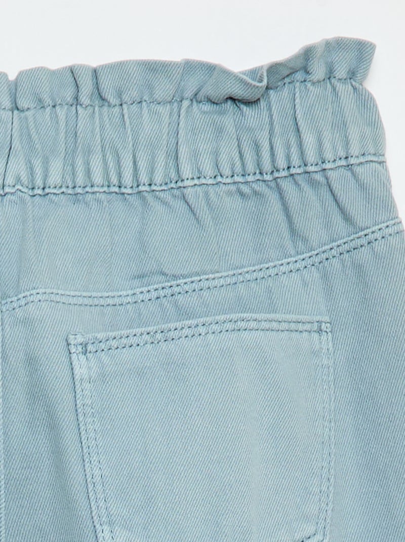 Calças de ganga corte mom com padrão Azul - Kiabi