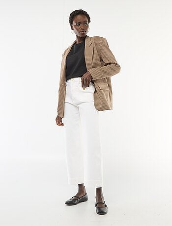 Calças de ganga cropped com botões