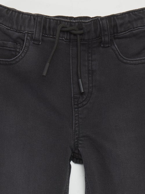 Calças de ganga de cintura elástica com cordões - Kiabi