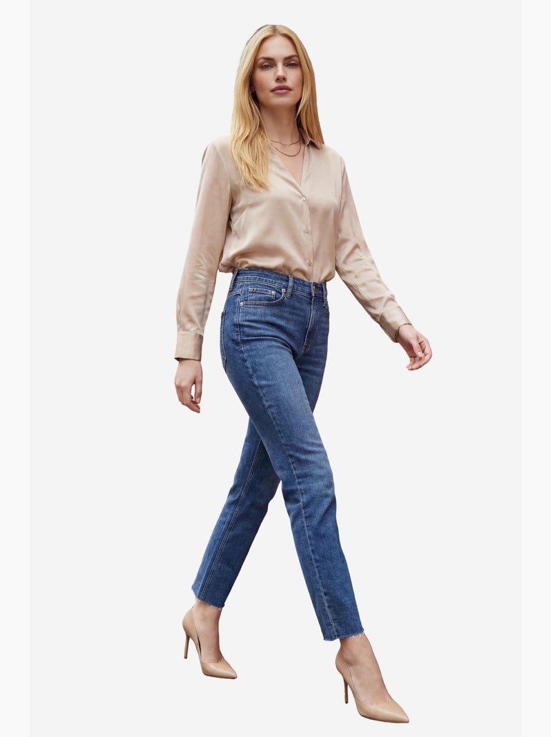 Calças de ganga de cintura subida de perna skinny my fashion Azul-aqua - Kiabi