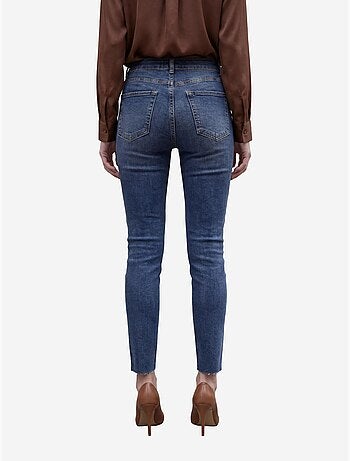 Calças de ganga de cintura subida de perna skinny my fashion