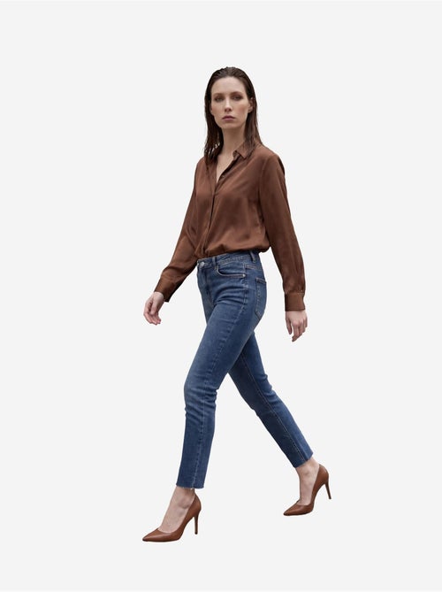 Calças de ganga de cintura subida de perna skinny my fashion - Kiabi Calças de ganga de cintura subida de perna skinny my fashion - Kiabi