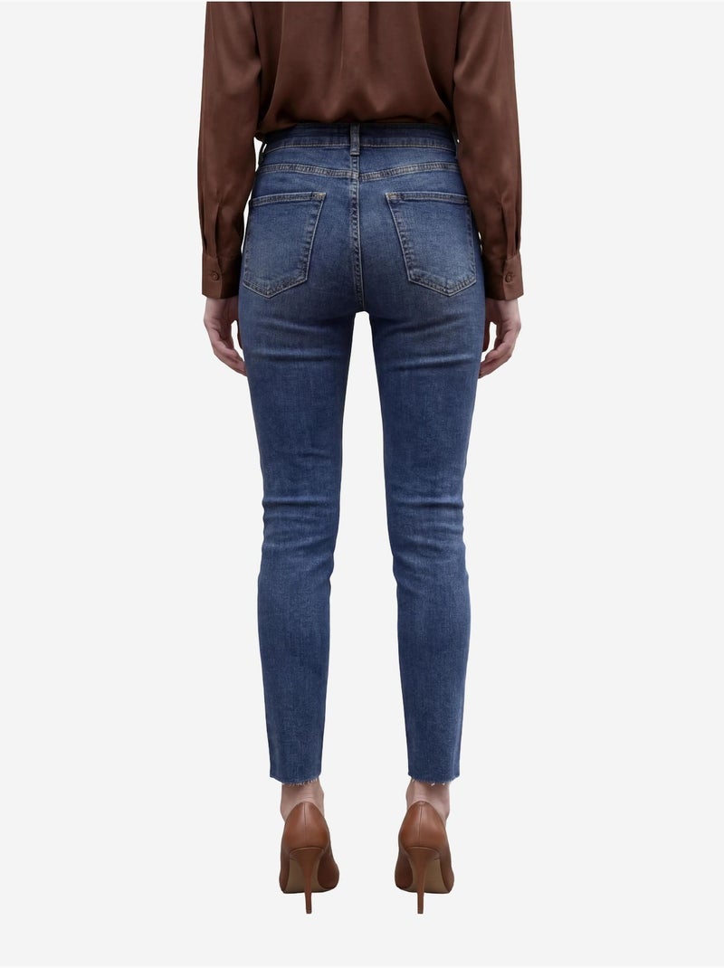 Calças de ganga de cintura subida de perna skinny my fashion Azul escuro - Kiabi