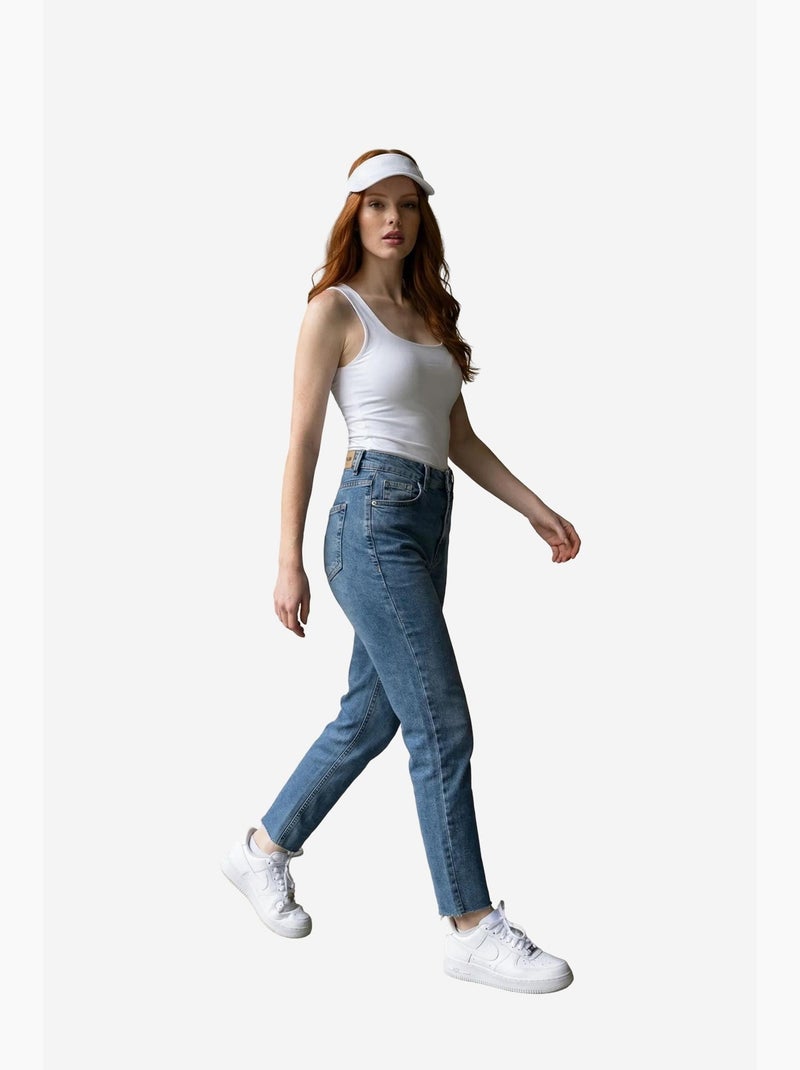 Calças de ganga de cintura subida de perna skinny my fashion Azul - Kiabi