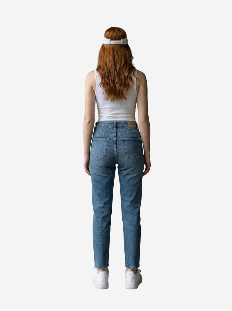 Calças de ganga de cintura subida de perna skinny my fashion Azul - Kiabi