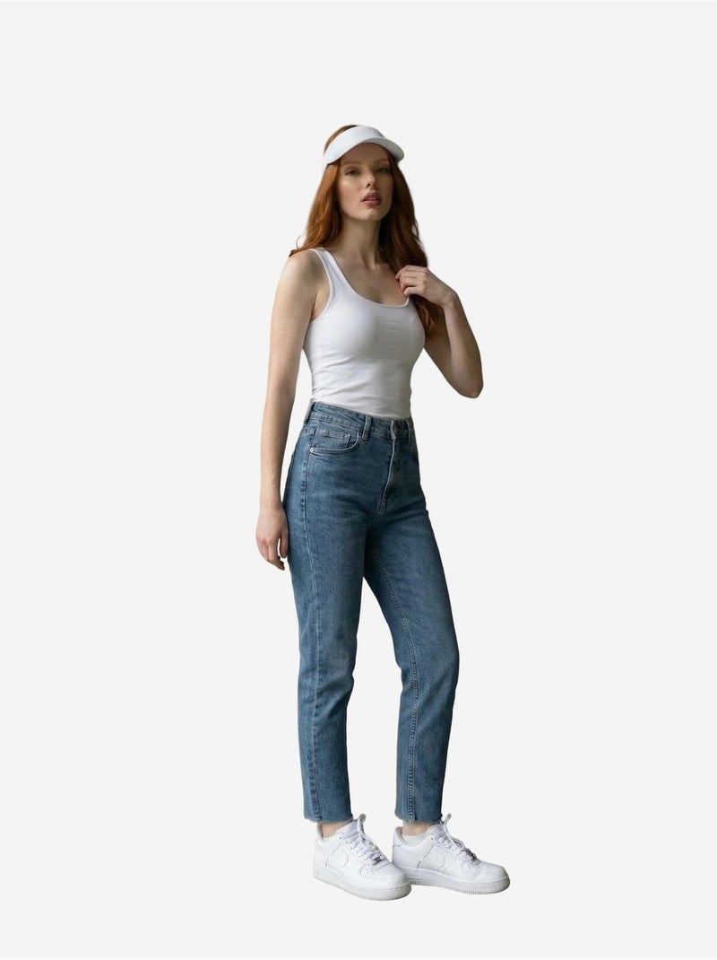 Calças de ganga de cintura subida de perna skinny my fashion Azul - Kiabi