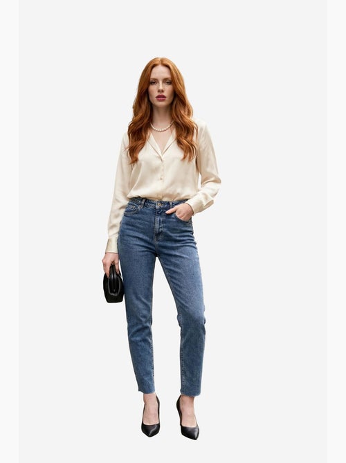 Calças de ganga de cintura subida de perna skinny my fashion - Kiabi Calças de ganga de cintura subida de perna skinny my fashion - Kiabi