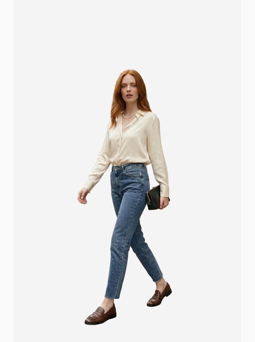 Calças de ganga de cintura subida de perna skinny my fashion - Kiabi Calças de ganga de cintura subida de perna skinny my fashion - Kiabi