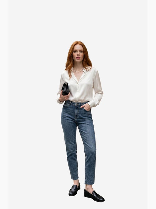 Calças de ganga de cintura subida de perna skinny my fashion - Kiabi Calças de ganga de cintura subida de perna skinny my fashion - Kiabi