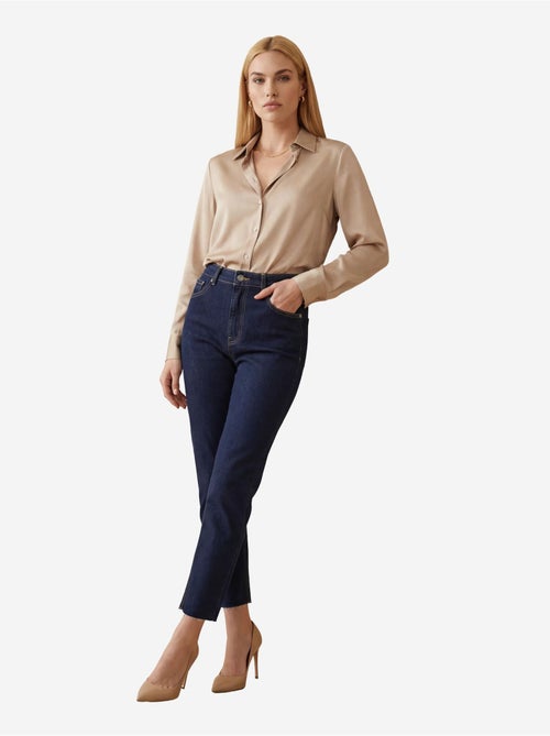 Calças de ganga de cintura subida de perna skinny my fashion - Kiabi Calças de ganga de cintura subida de perna skinny my fashion - Kiabi