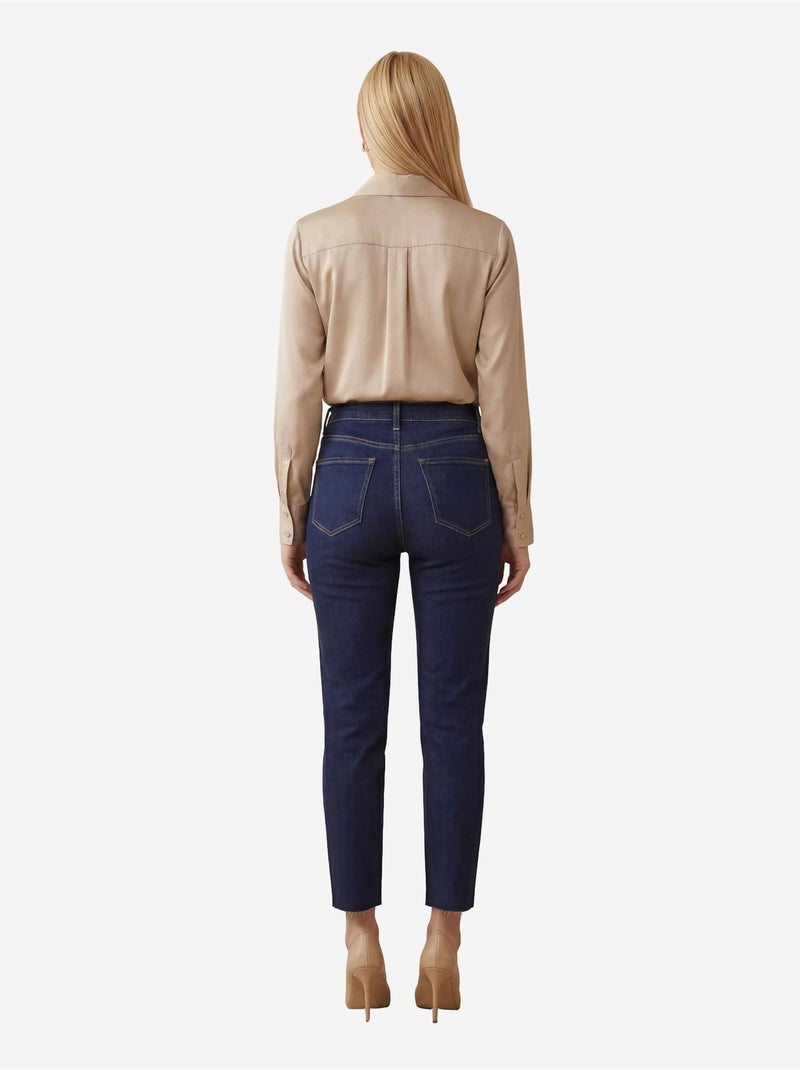 Calças de ganga de cintura subida de perna skinny my fashion Azul-ultramar - Kiabi