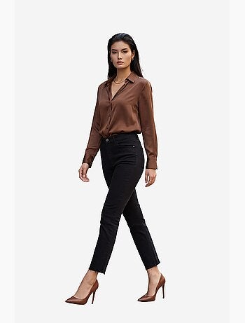 Calças de ganga de cintura subida de perna skinny my fashion