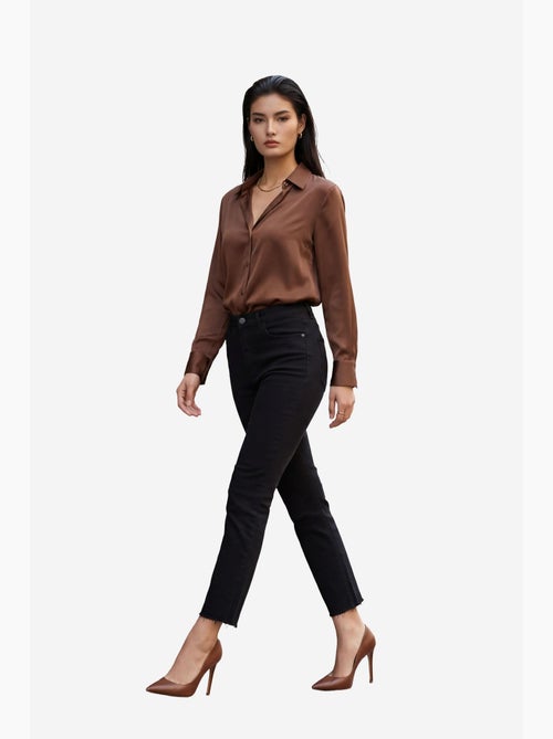 Calças de ganga de cintura subida de perna skinny my fashion - Kiabi Calças de ganga de cintura subida de perna skinny my fashion - Kiabi