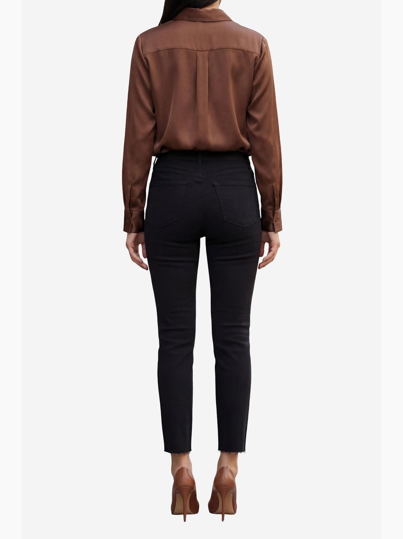 Calças de ganga de cintura subida de perna skinny my fashion Preto - Kiabi