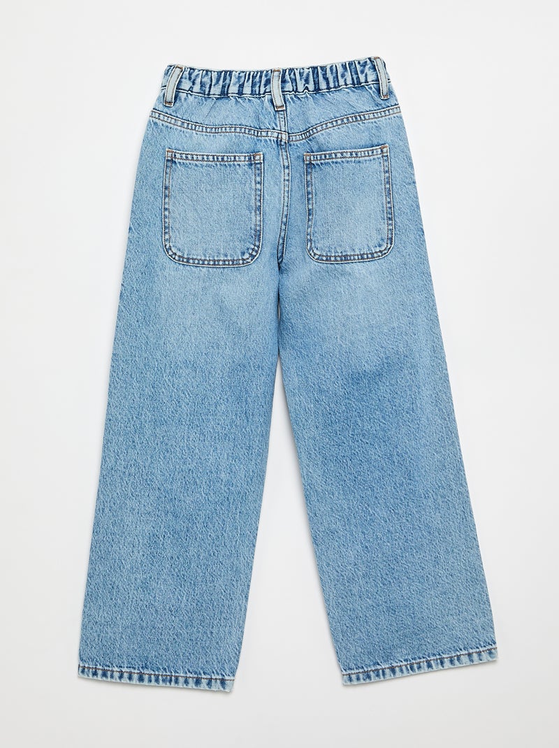 Calças de ganga de corte baggy com 5 bolsos Azul - Kiabi