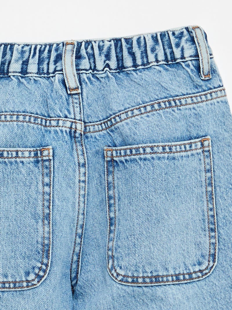 Calças de ganga de corte baggy com 5 bolsos Azul - Kiabi