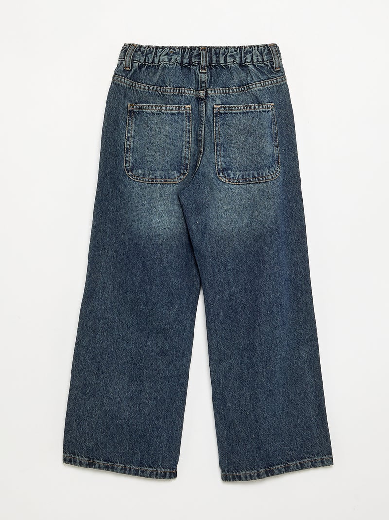 Calças de ganga de corte baggy com 5 bolsos Azul - Kiabi