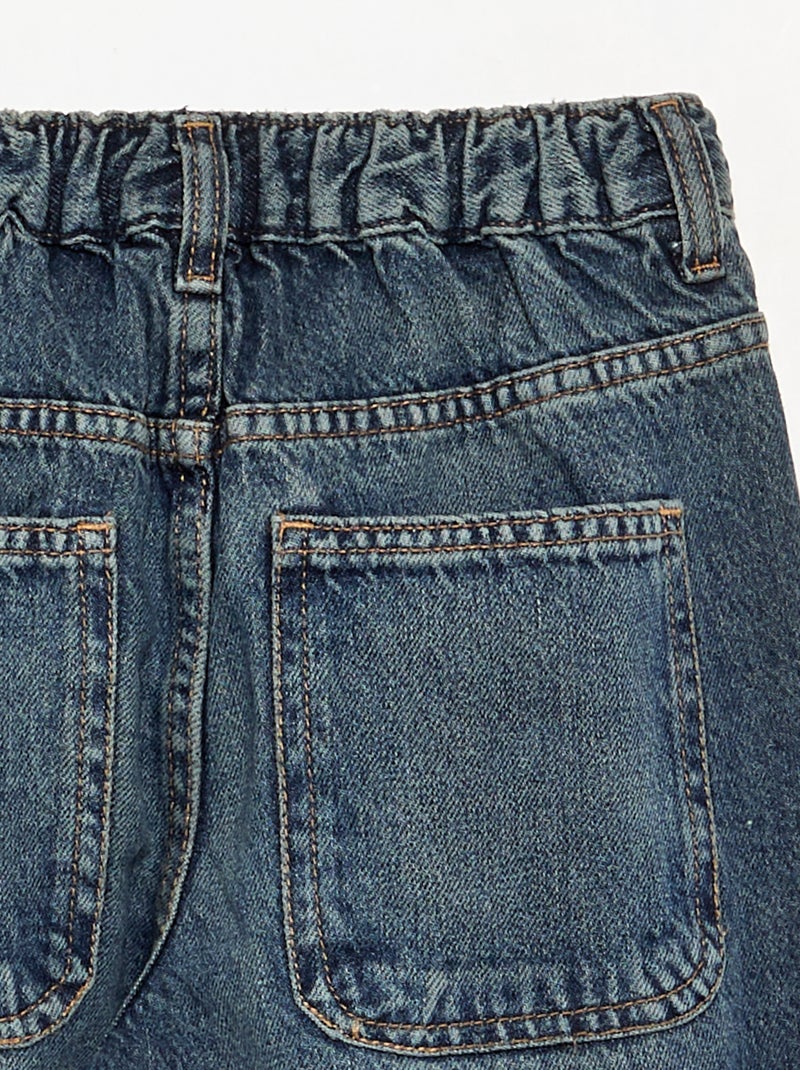 Calças de ganga de corte baggy com 5 bolsos Azul - Kiabi
