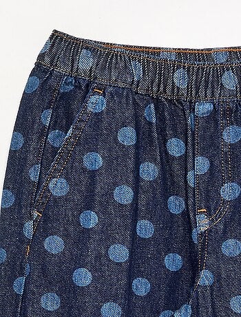 Calças de ganga de corte barrel com estampado de bolinhas