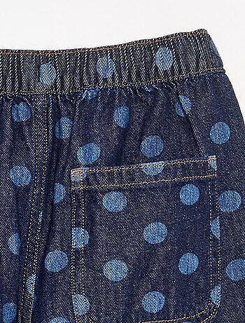 Calças de ganga de corte barrel com estampado de bolinhas