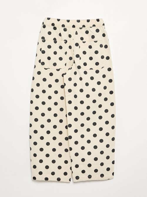 Calças de ganga de corte barrel com estampado de bolinhas - Kiabi Calças de ganga de corte barrel com estampado de bolinhas - Kiabi