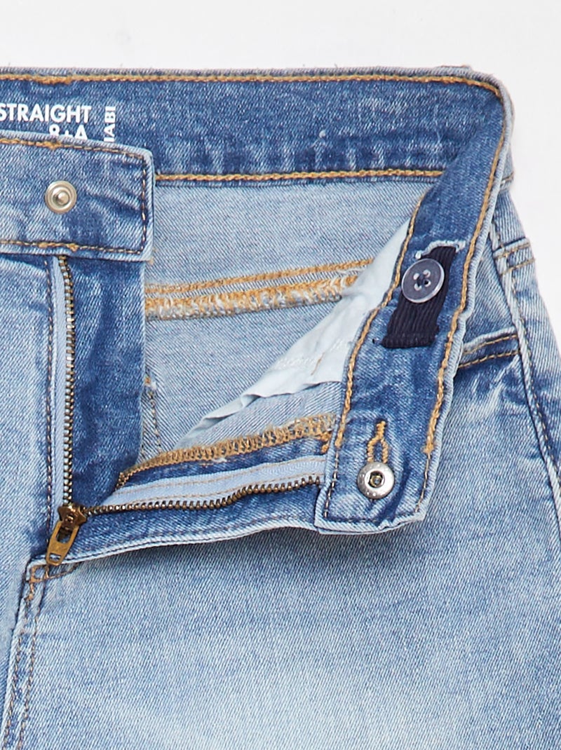 Calças de ganga de corte direito - Corte + confortável. Azul - Kiabi