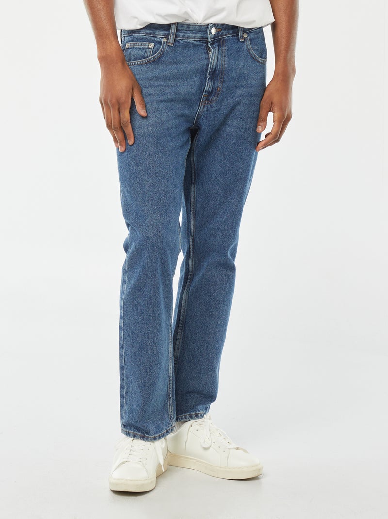 Calças de ganga de corte direito  - L32 AZUL - Kiabi