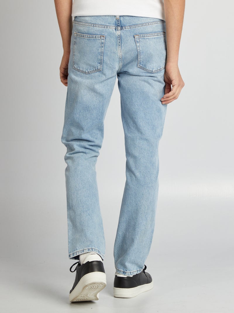 Calças de ganga de corte direito  - L32 AZUL - Kiabi