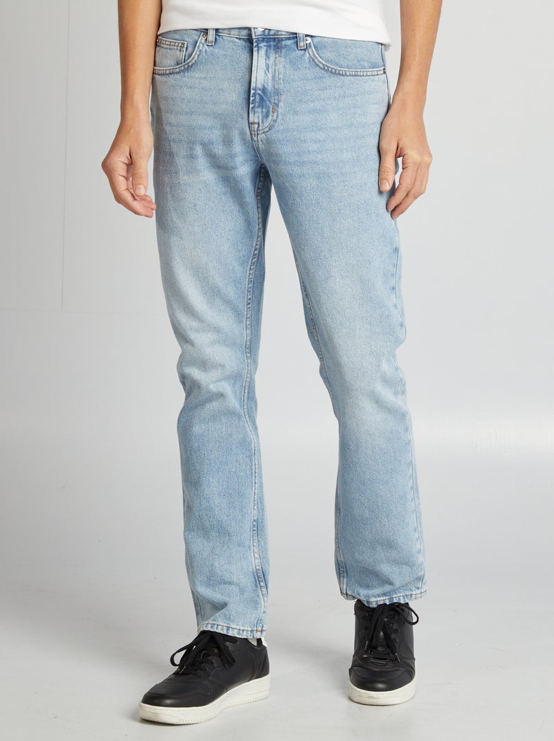 Calças de ganga de corte direito  - L32 AZUL - Kiabi