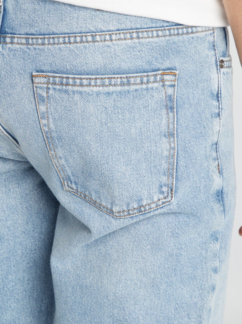 Calças de ganga de corte direito  - L32 AZUL - Kiabi