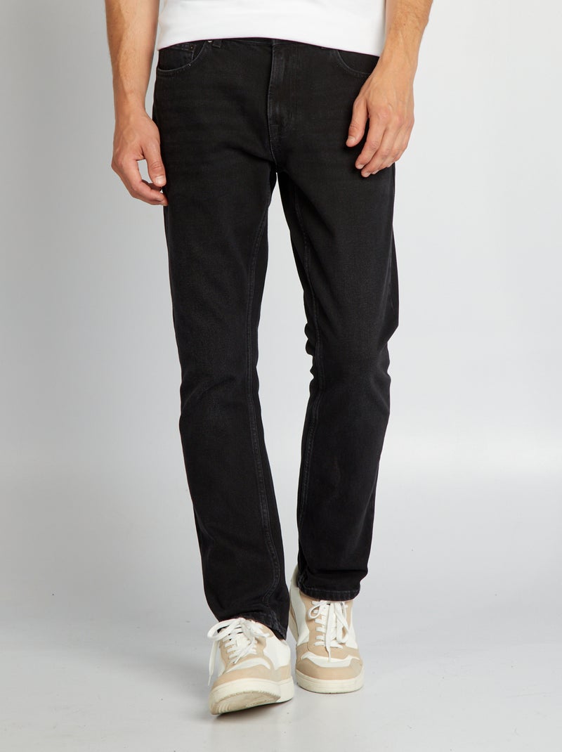 Calças de ganga de corte direito  - L32 CINZA - Kiabi