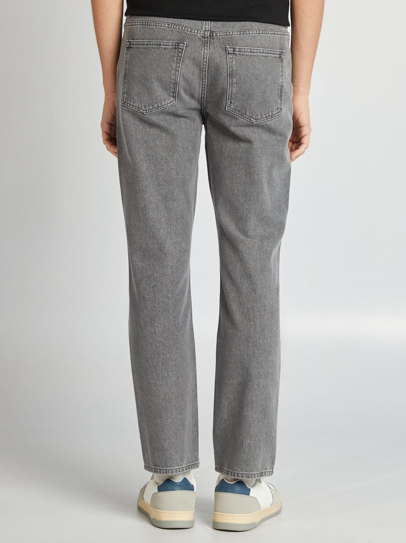 Calças de ganga de corte direito  - L32 CINZA - Kiabi