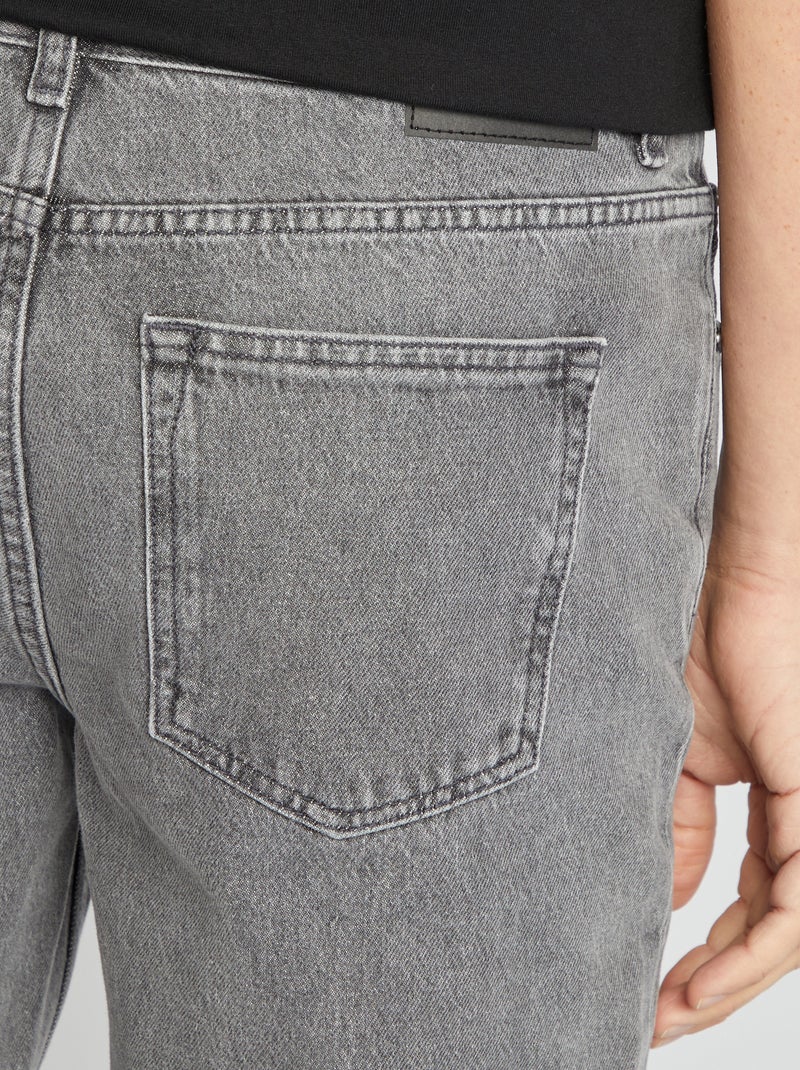 Calças de ganga de corte direito  - L32 CINZA - Kiabi